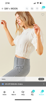 Puff sleeve cropped sweater
