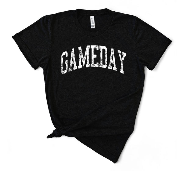 GAMEDAY- black tee white ink