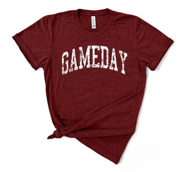 GAMEDAY- cardinal tee white ink