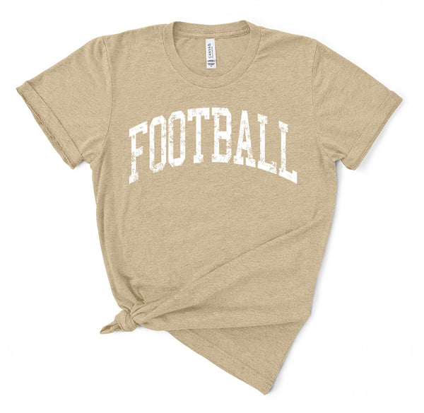 FOOTBALL tan tee white ink
