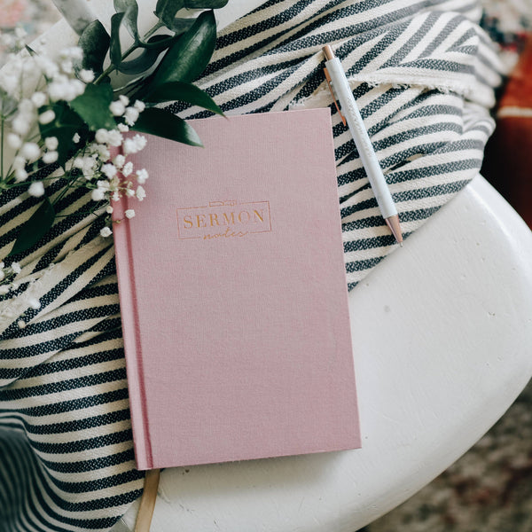 The Daily Grace Co - Sermon Notes Journal - Pink Linen