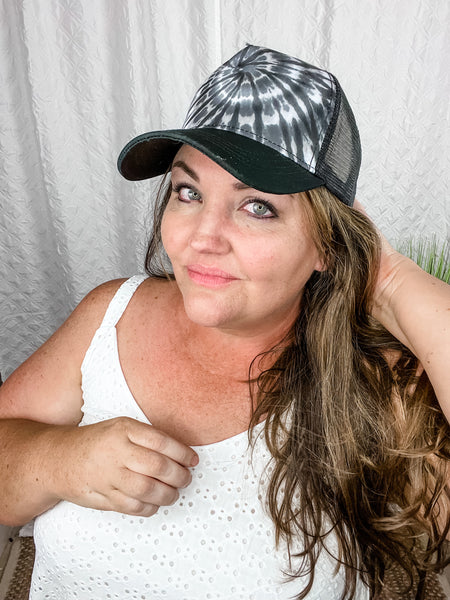 Black Tie Dye Trucker Hat