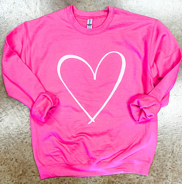 Pink on pink heart sweatshirt