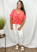 Jilly’s Ruched Vneck top