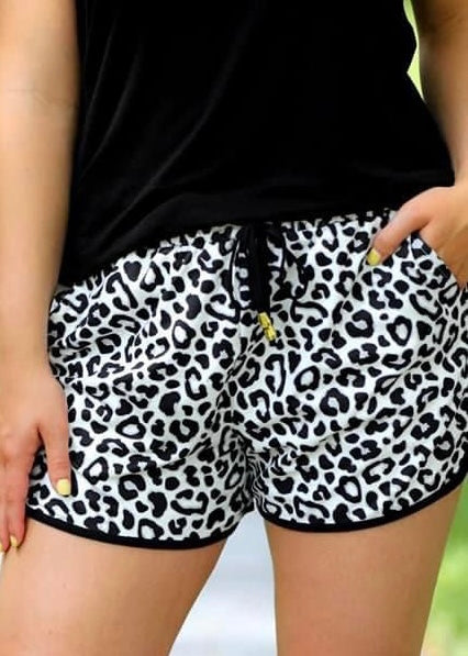 Kamryn White Leopard Shorts