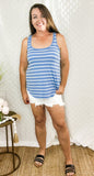 Andi blue white stripe tank