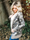 CAMO BUTTON CARDIGAN
