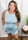 Sydni Blue Leopard Romper
