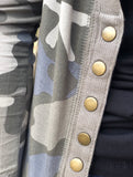 CAMO BUTTON CARDIGAN