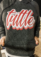 Tuttle layer black leopard hoodie