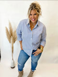 Blakely Button Down Pinstripe Top