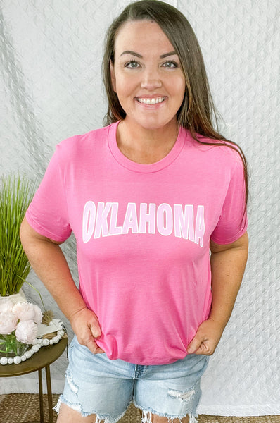 Pink on pink Oklahoma Tee
