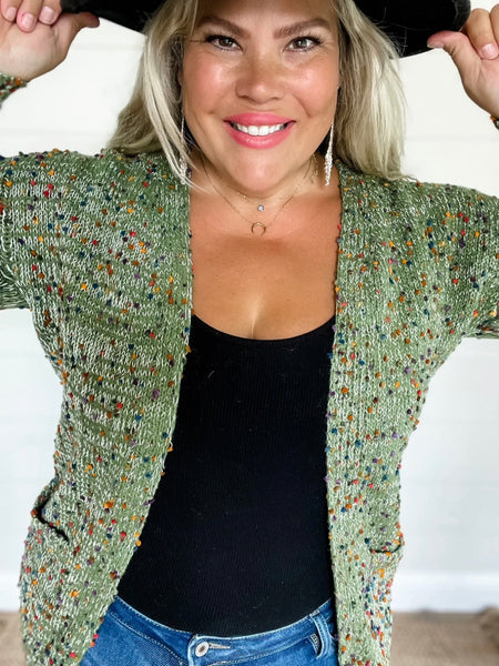 Miley ONE SIZE Green dot cardigan