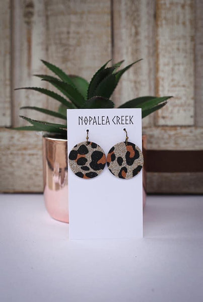 Gold glitter leather discs